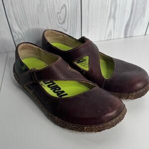 El Naturalista Yggdrasil Mary Jane Shoes Womens 8 EU 38 Brown Leather Clog
